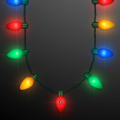 9 Lights Christmas Bulb Necklace - PRINTED