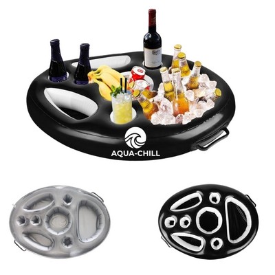 PVC Inflatable Pool Drink Holder Floating Ice Bar 9-Hole Tray