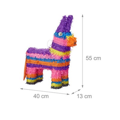 Rainbow Donkey Pinata for Cinco de Mayo Party Decorations