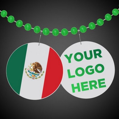 2 1/2" 2nd Side Full Color Digi-Printed Mexican Flag Plastic Medallion