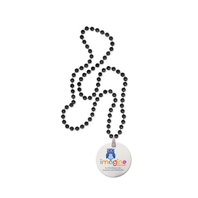 Mardi Gras Beads with a Digital Imprint on a Hanging Disk